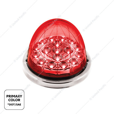United Pacific 17 LED Double Fury Watermelon Light with Low Profile Stainless Steel Bezel - Red/White