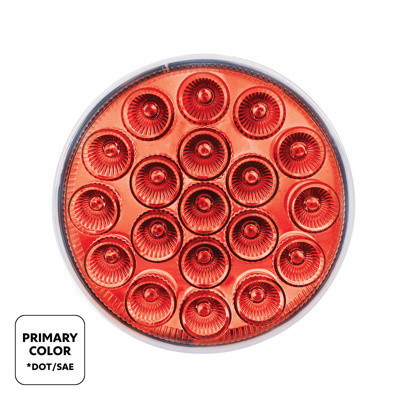 United Pacific 19 LED 4" Round Double Fury Light with Clear Lens - Red/Purple