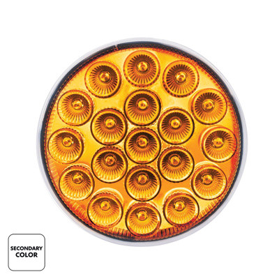 United Pacific 19 LED 4" Round Double Fury Light with Clear Lens - Amber/Blue