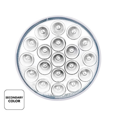United Pacific 19 LED 4" Round Double Fury Light with Clear Lens - Amber/White