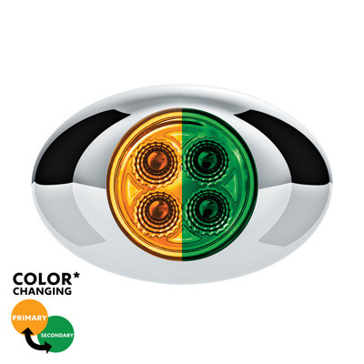 United Pacific 4 LED Double Fury Light - Amber/Green