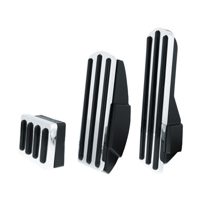 United Pacific Chrome Pedal Set with Black Insert for Kenworth, W900L, T800, T600