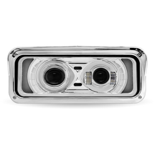 Trux Accessories Universal Chrome LED Projector Headlight Assembly with Glow Position & Marker LED Accents - (Driver Side)