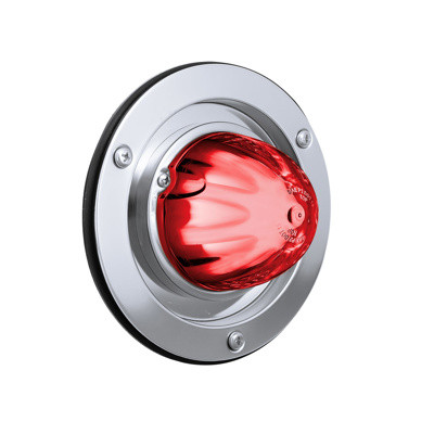 United Pacific GloLight Watermelon Sleeper Bunk Kit, Stainless Steel Bezel- Red (9 Diodes)