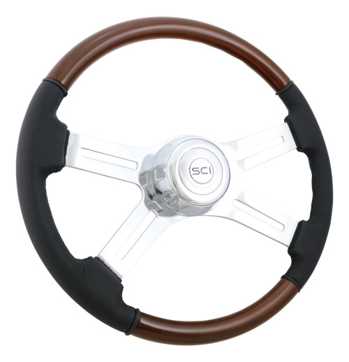 Steering Creations 18" Wood Rim Steering Wheel- Classic Combo