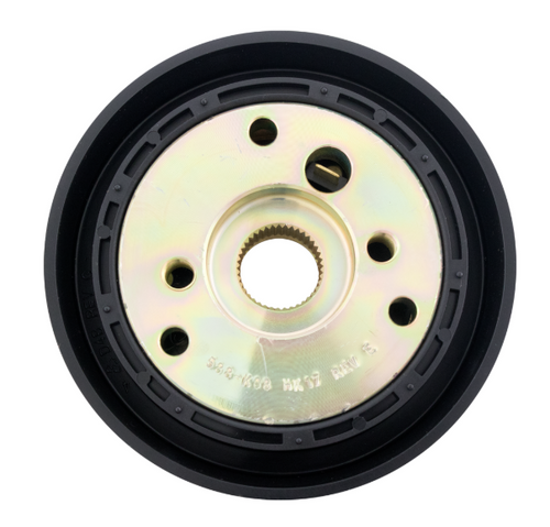 3 Hole Bolt Pattern Chrome Hub with Nut for Steering Wheel fits, 14+KW, 06-13 Pete fixed & tilt telescopic & 14+ Pete 210/220, 320 through 389, 40 spline count - Black