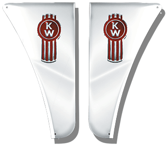 Valley Chrome Lower Hood Panels - W900 (1989+)
