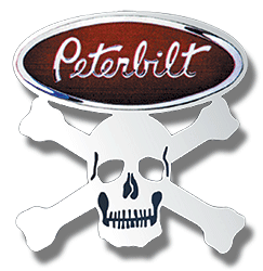 Valley Chrome Peterbilt Hood Emblem Accent - Skull and Crossbones