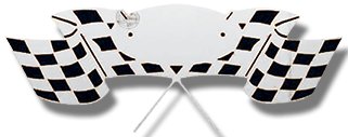Valley Chrome Peterbilt Hood Emblem Accent - Checkered Flag