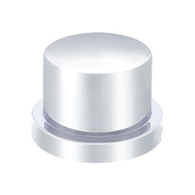 United Pacific 7/16" X 1/2" Chrome Plastic Flat Top Nut Covers - Push On (10 Pack)