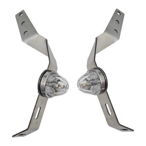 JML Kustoms Peterbilt Bumper Brace with One (1) Watermelon Light Hole (Pair)