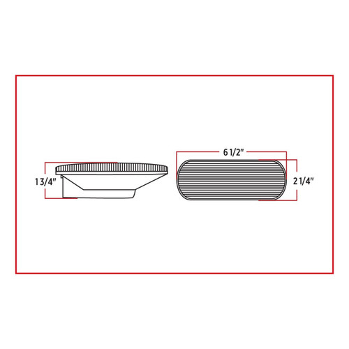 Trux Accessories TRUX Oval Mirror Clear Red Stop, Turn & Tail LED (13 Diodes) - TLED-OBMCR