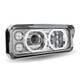 Rectangular Halo LED Projector Headlight Assembly - Chrome (Passenger Side)