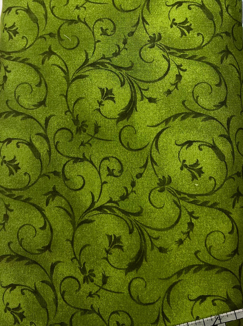 Green vines and florals wide backing Green vines and florals wide backing
