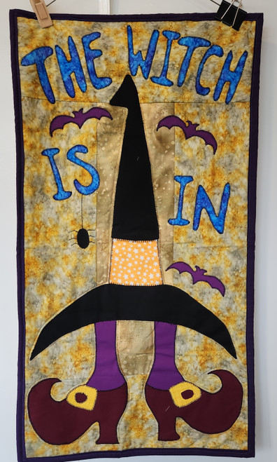 "The Witch is In" Halloween quilted wall hanging