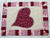 Embroidered words heart table topper 
