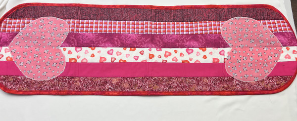 Stripes and hearts table runner