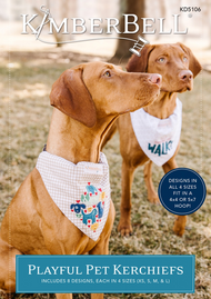 A view of the front of the packaging of Playful Pet Kerchiefs by Kimberbell