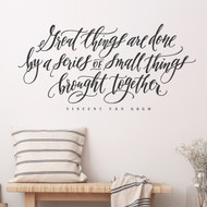 Great things wall quote close