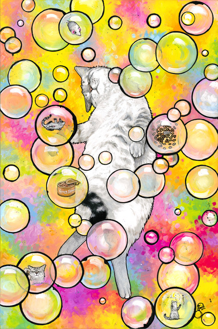 Kitty Dreams Print by Janis Fowler
