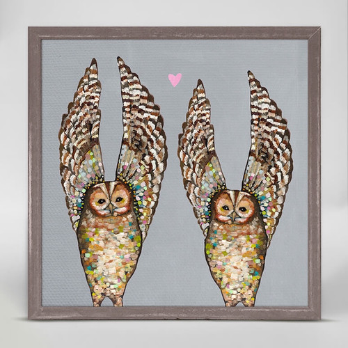 Owl Love Mini Framed Canvas Print by Eli Halpin