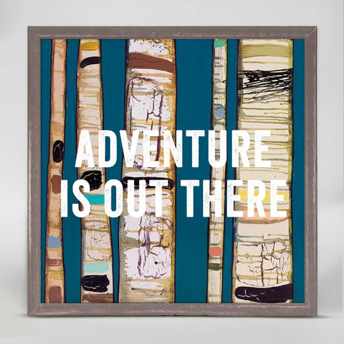Adventure is Out There Mini Framed Canvas Print by Eli Halpin