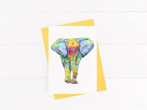 Colorful Elephant Cards by Emily Mercedes