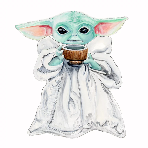 Baby Yoda Print + 11" x 14" by Emily Mercedes