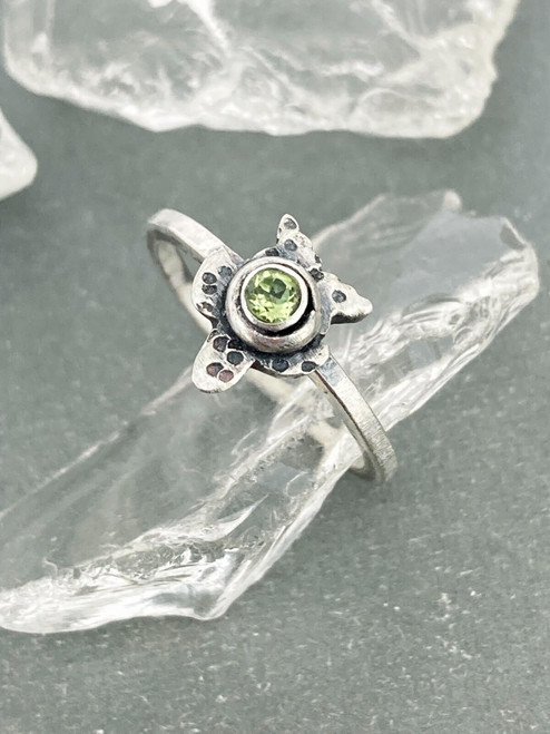 Peridot Sea Turtle Ring by Courtney Marie Jewelry