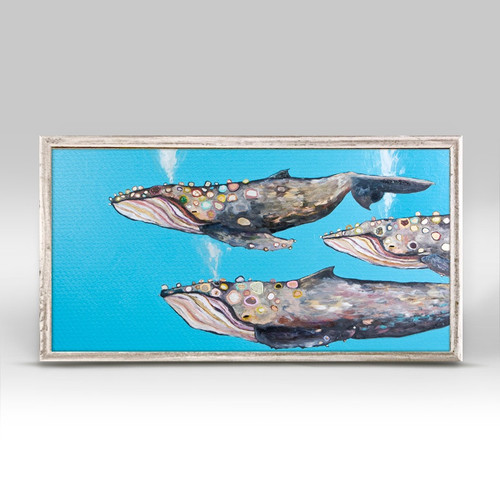 Humpback Whale Pod Mini Framed Canvas Print by Eli Halpin