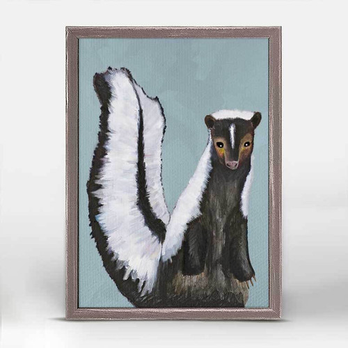 Miss Skunk Mini Framed Canvas Print by Eli Halpin