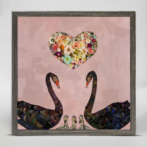 Swan Love Mini Framed Canvas Print by Eli Halpin