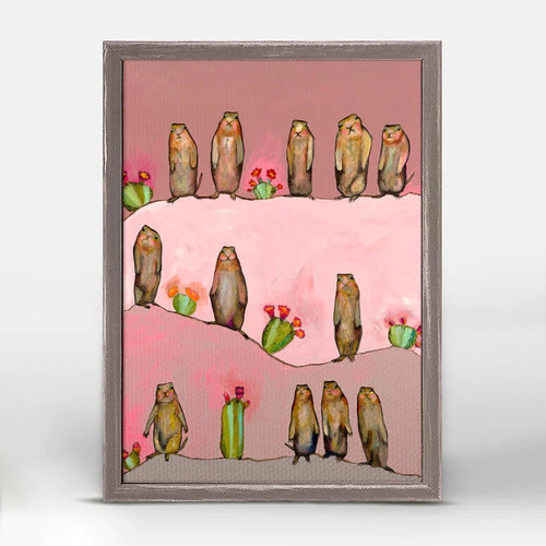 Prairie Dogs Mini Framed Canvas Print by Eli Halpin