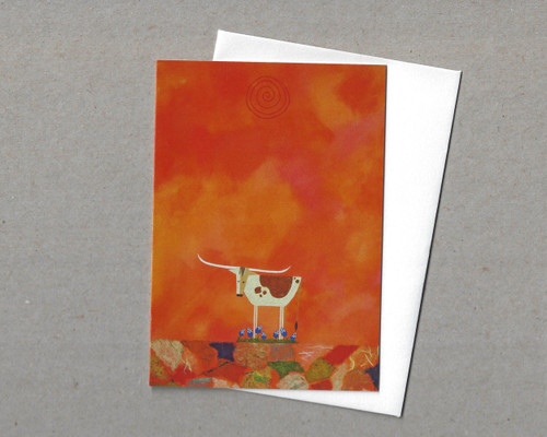 Longhorn with The Blue Greeting Cards by Casey Craig
Card with envelope
6"h x 4.5"w
