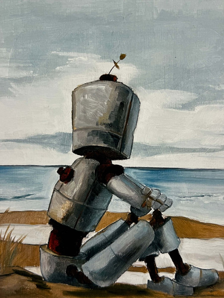 Comfort Place Bot - Robots in Rowboats by Lauren Briere + Paper Print