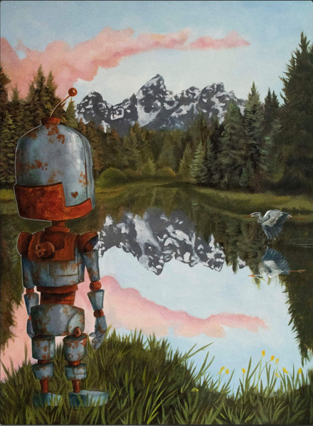 Nature Bot - Robots in Rowboats by Lauren Briere + Paper Print
