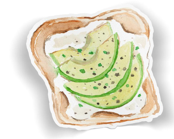 Avocado Toast Sticker by Kathy Phantastic