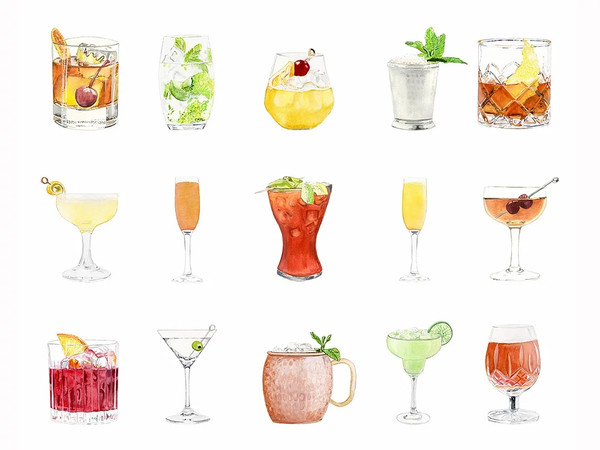 Cocktail Collection Print by Emily Mercedes + 11" x 14"