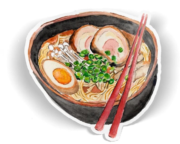 Ramen Noodle Stickers by Kathy Phantistic