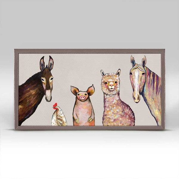 Meet our new farm animal friends! Who says alpacas and chickens can't mingle? Shop this and more adorable barnyard art from the talented Eli Halpin.