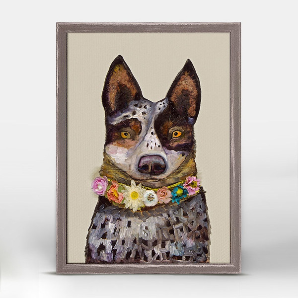 Cattle Dog Mini Framed Canvas Print by Eli Halpin