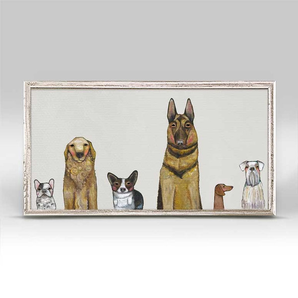 Dogs Dogs Dogs Mini Framed Canvas Print by Eli Halpin