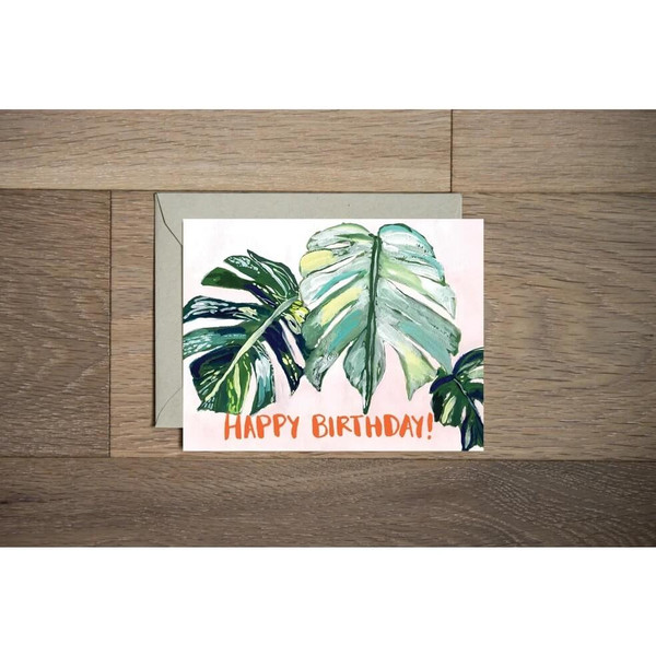 Happy Birthday Card - Monstera by Stationery Bakery