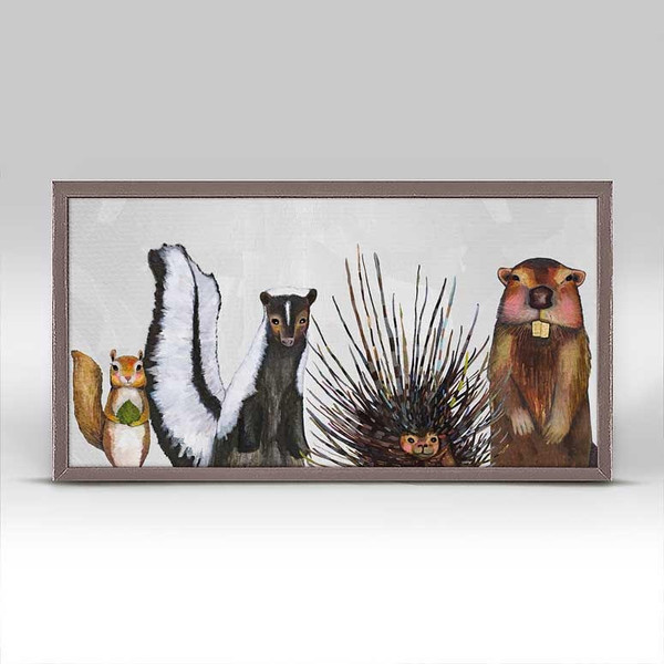 Eli Halpin's Art brings the charming woodland creatures of Woodland Crew on Soft Pewter home to your walls and bring the outdoors inside.