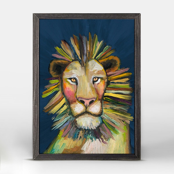 Majestic and colorful, this King of the Jungle will reign supreme over any space you hang him. Artist Eli Halpin's colorful brush strokes energize this artwork and your environment.