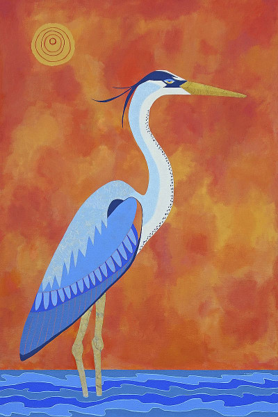 Blue Heron Print by Casey Craig