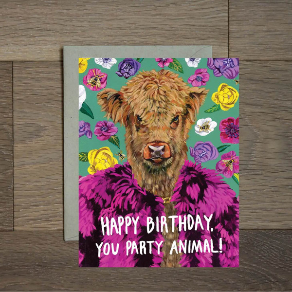 Happy Birthday Card + Highland Cow by Stationery Bakery