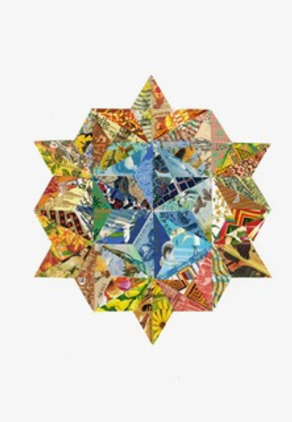 Duality Star Postage Stamp Collage Print by Katie Conley