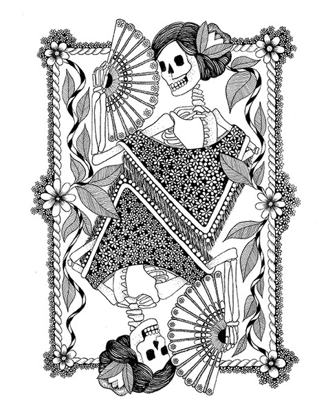 Catrina Print  by Laura Clay
9.5"h x 7.5"w paper print
14"h x 11"w - matted