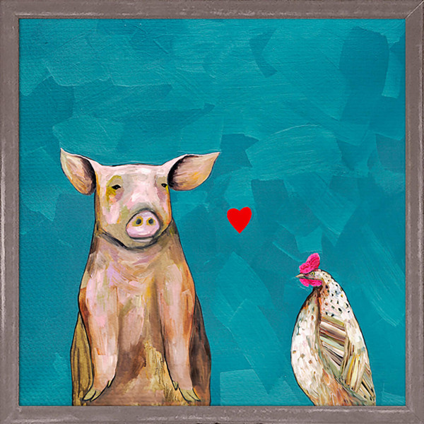 This adorable little hen loves pig! These two are quite the dynamic duo and are sure to make a statement on any wall in your home.